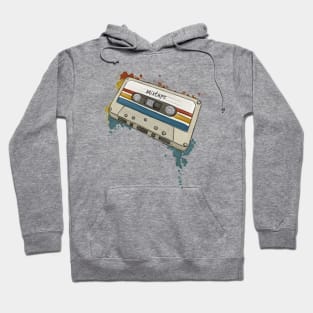 Watercolor Retro Style Mixtape Funky Old School Cassette Hoodie